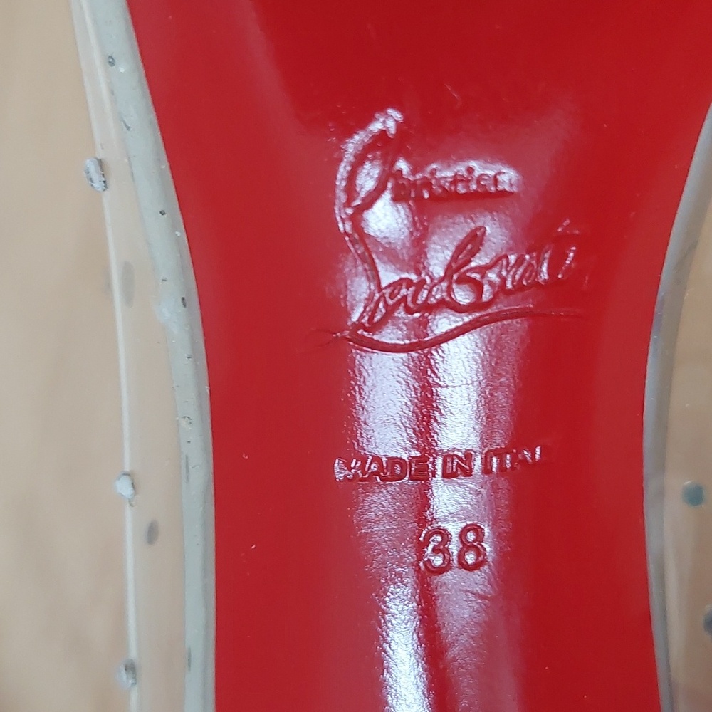 CHRISTIAN LOUBOUTIN Degrastrass 100 pump in transparent PVC decorated with cryst - Picture 15 of 16